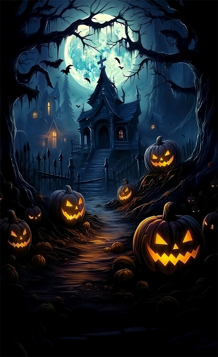 Sfondo Della Casa Stregata Del Percorso Della Zucca Di Halloween Sweep BRP10-512