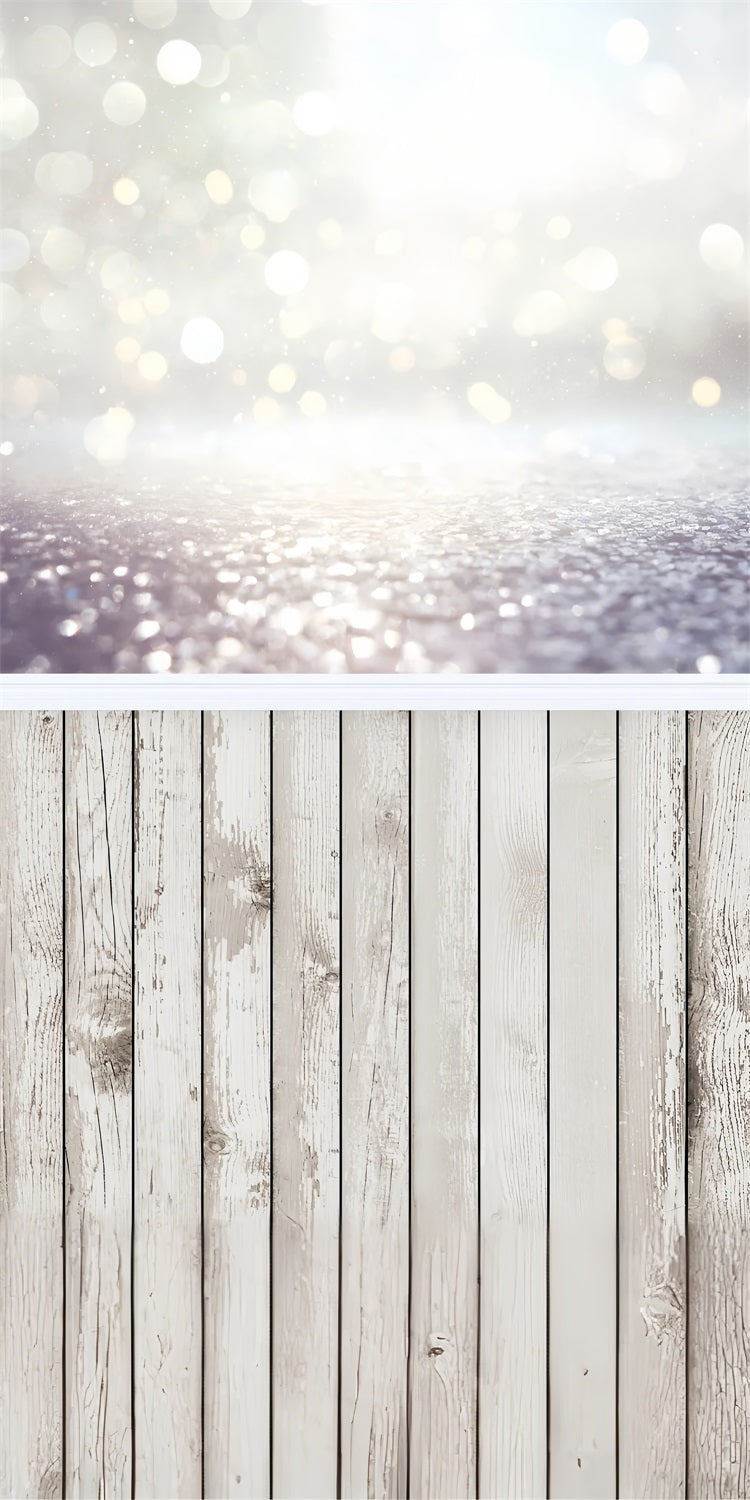 Sfondo Per Pavimento In Legno Bianco Bokeh Sparkle BRP10-534