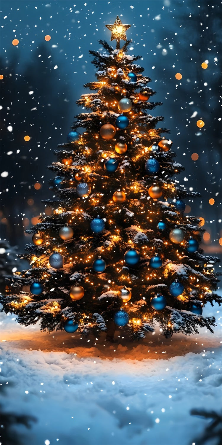 Sfondo Fotografico Con Nevicate Per Albero Di Natale BRP10-557