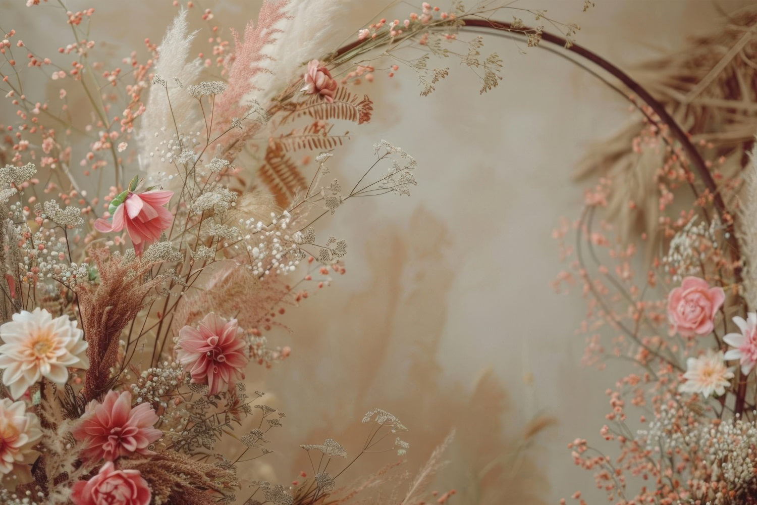 Sfondo Floreale Boho Sfondo Per Display Rosa Pampa BRP10-579