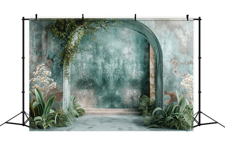 Sfondo Boho Con Piante Da Parete Strutturate Vintage BRP10-59