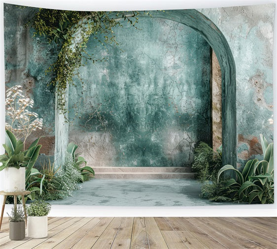 Sfondo Boho Con Piante Da Parete Strutturate Vintage BRP10-59