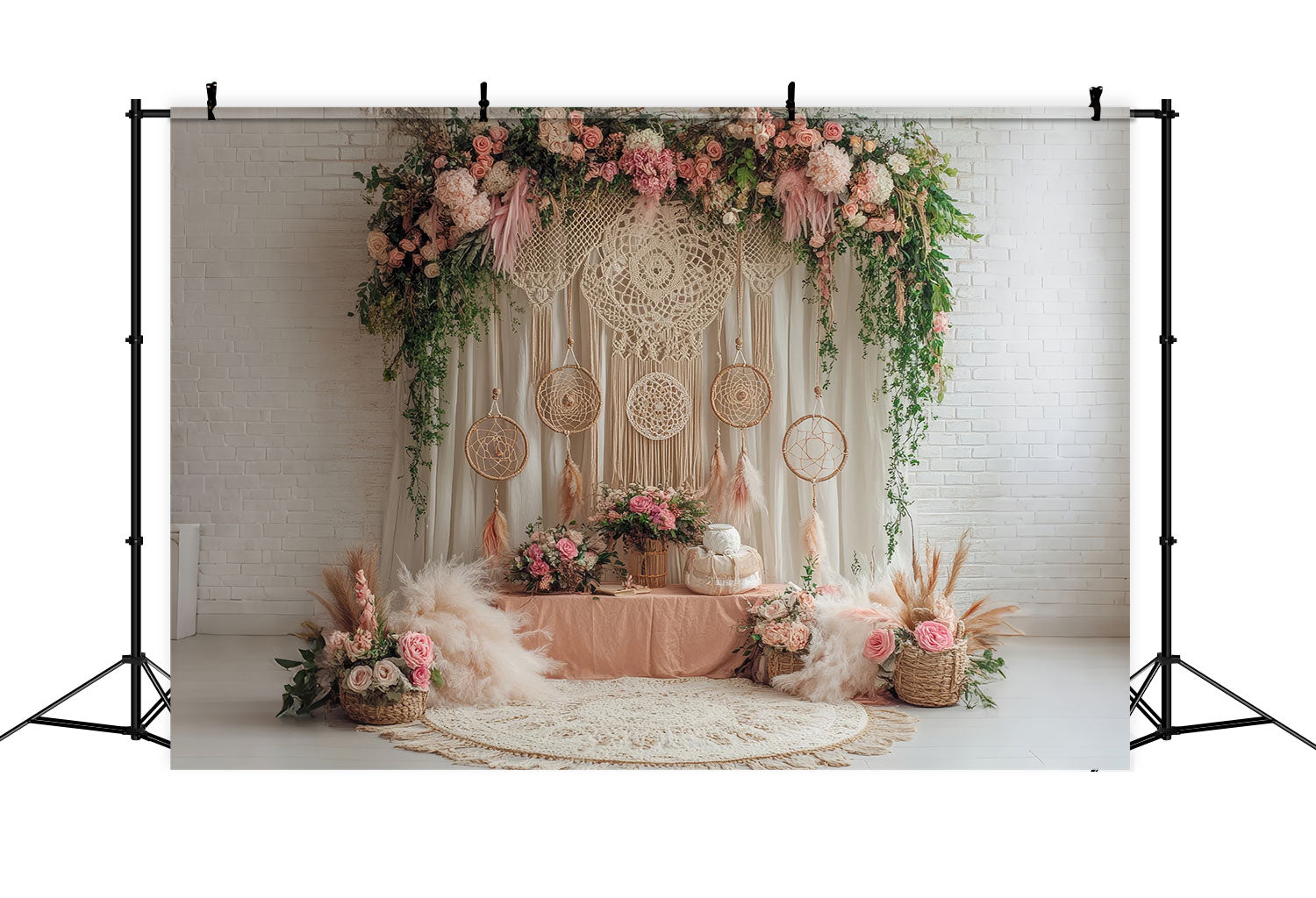 Sfondo Boho Wall Art Sfondo Floreale Dreamcatcher BRP10-591
