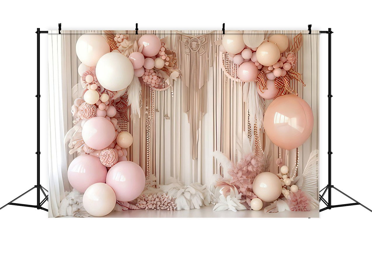 Sfondo Design Boho Macrame Palloncini Sfondo Floreale BRP10-595