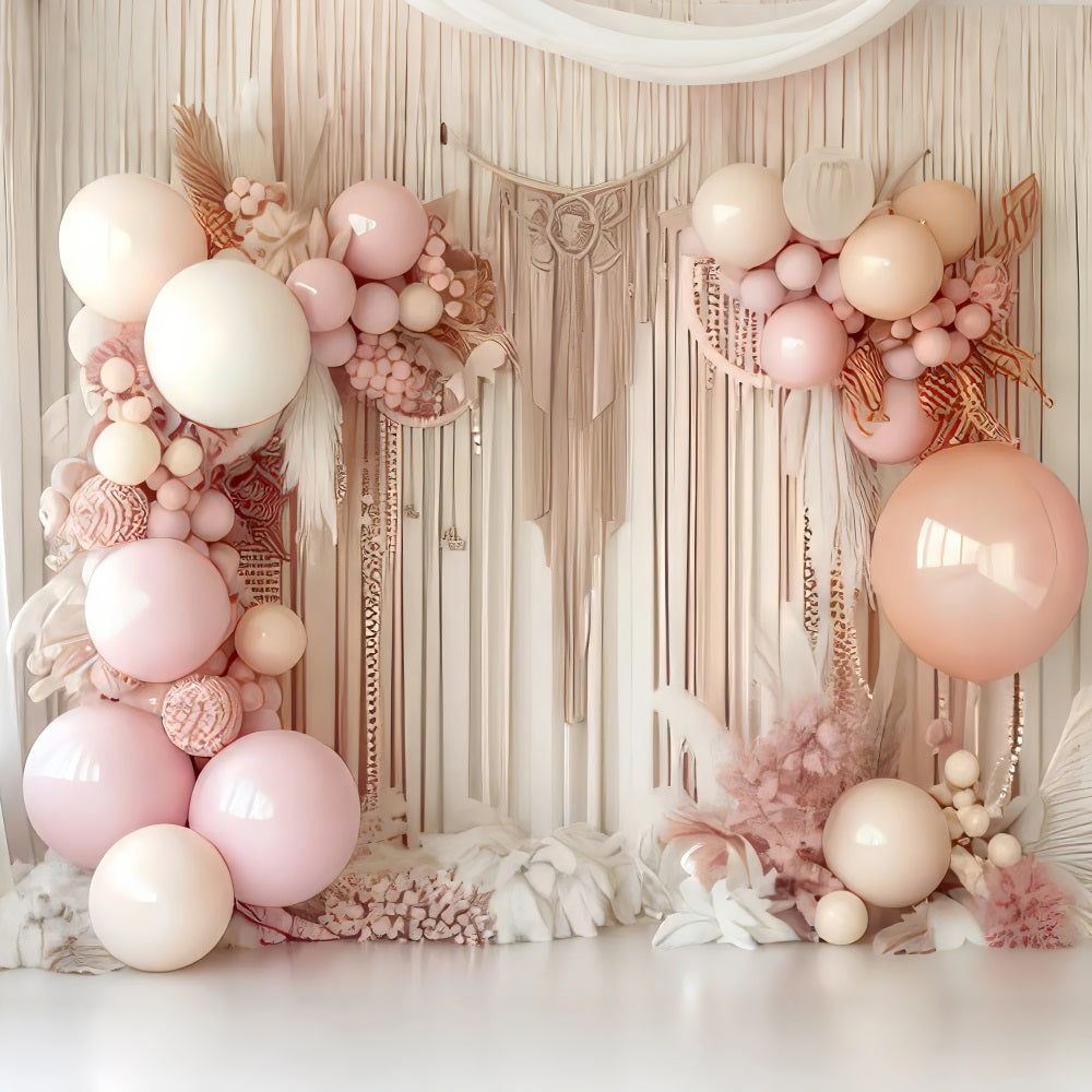Sfondo Design Boho Macrame Palloncini Sfondo Floreale BRP10-595
