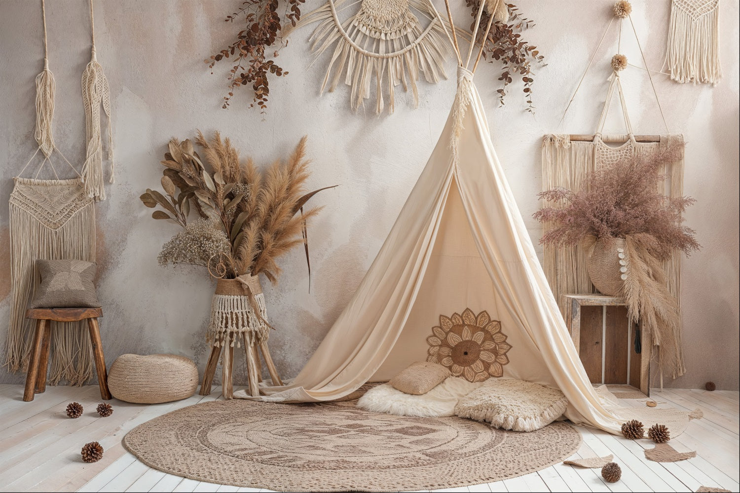 Fondali Bohemien Teepee Macrame Dettagli Fondale BRP10-598