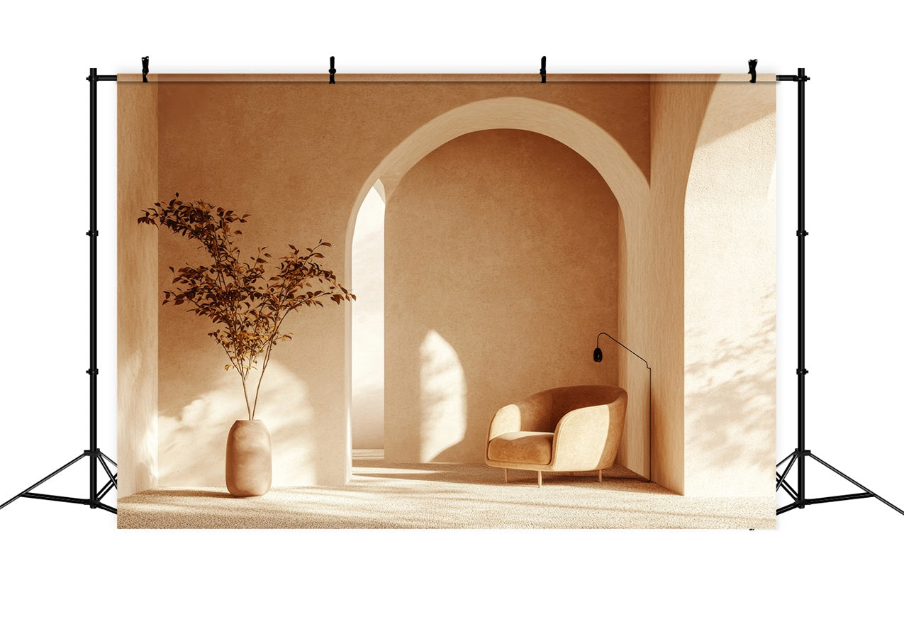 Sfondo Bohemien Con Poltrona Ad Arco Dai Toni Della Terra Design BRP10-606