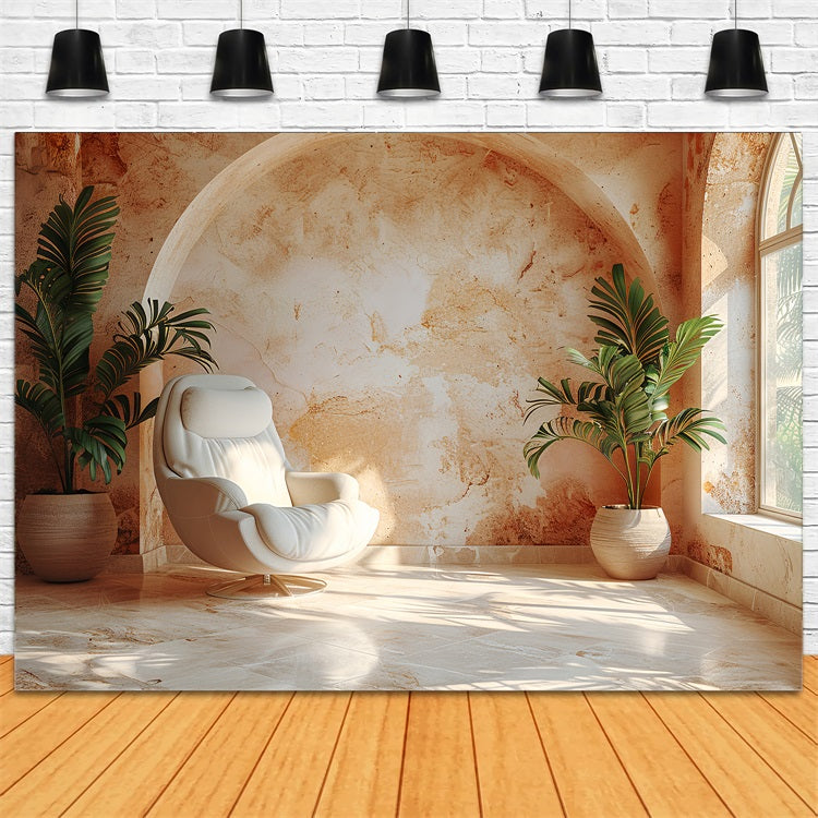 Semplice Sfondo Bohemien Con Design Ad Arco Di Palma BRP10-607