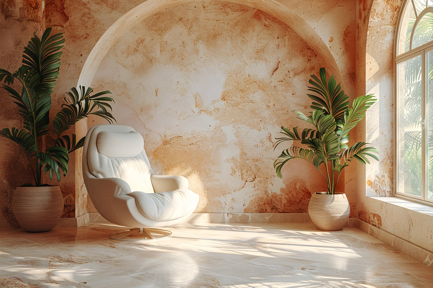 Semplice Sfondo Bohemien Con Design Ad Arco Di Palma BRP10-607