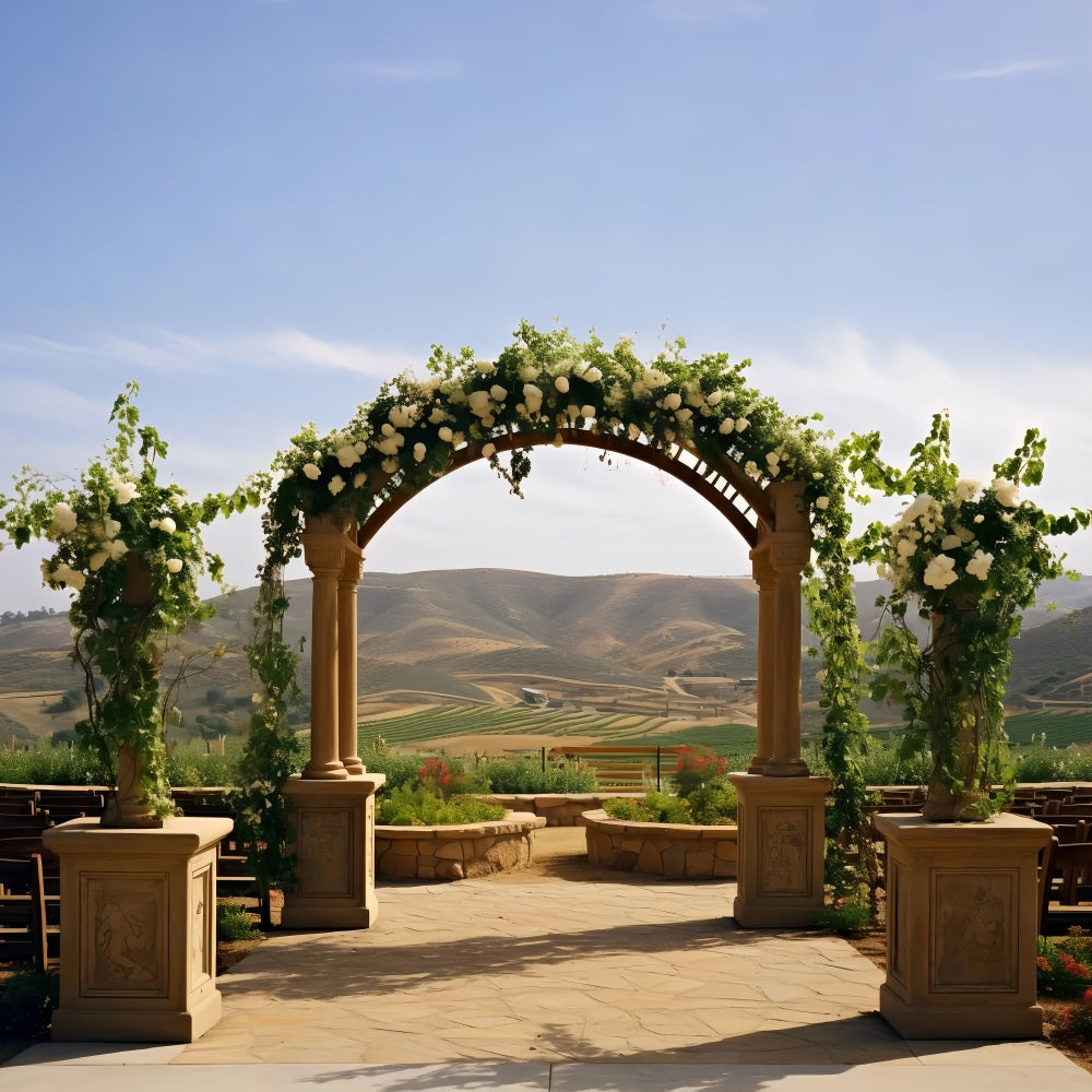 Sfondo Decorazione Bohemien Sfondo Floreale Con Colline Ad Arco BRP10-610