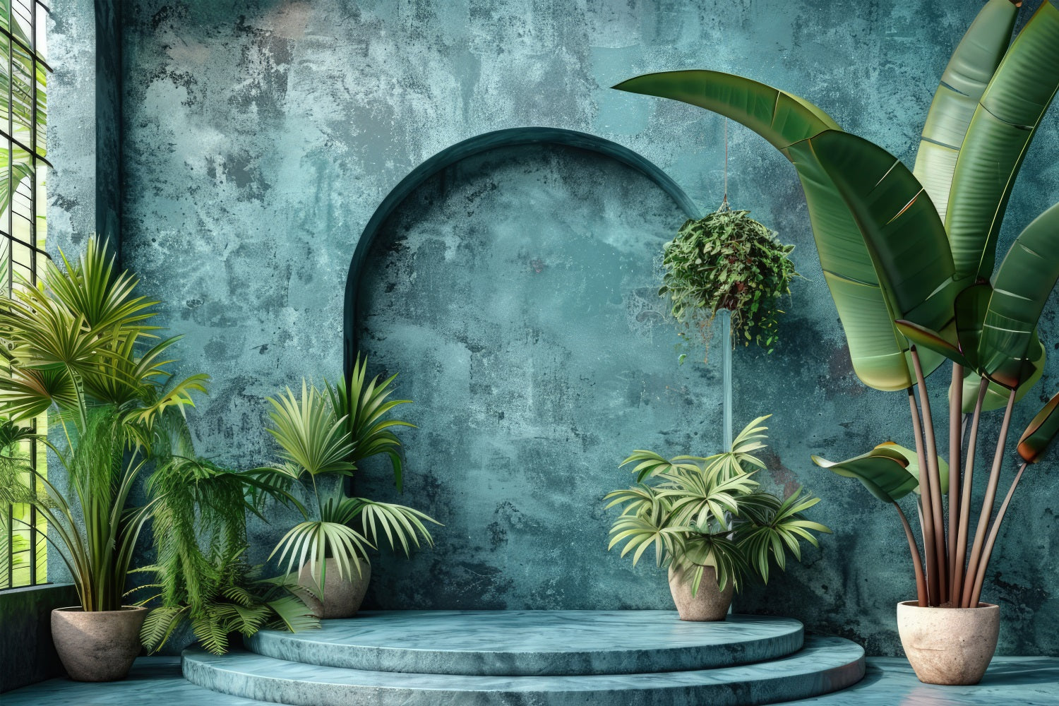 Sfondo Di Decorazioni Murali Bohemien Sfondo Di Piante Tropicali Archway BRP10-611