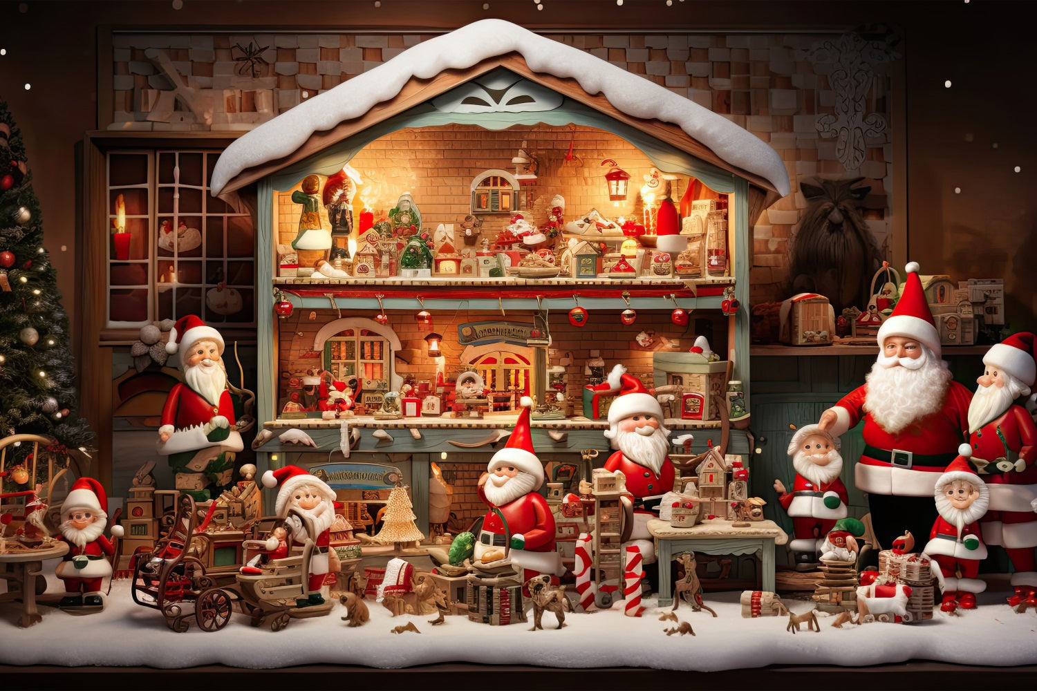 Sfondo Natalizio Fotografia Sfondo Regali Laboratorio Di Babbo Natale BRP10-617