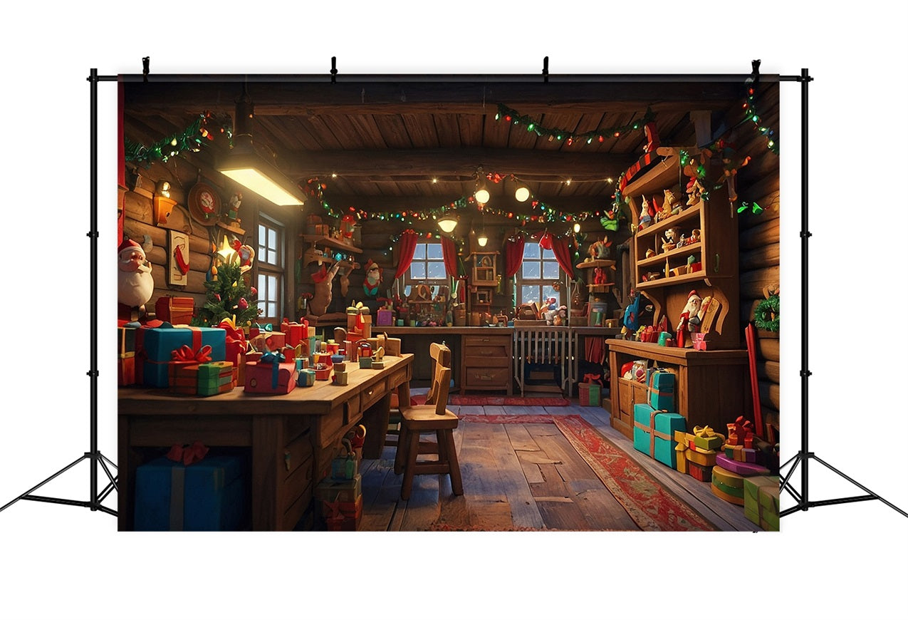 Sfondo Dei Regali Del Laboratorio Magico Di Natale Di Babbo Natale BRP10-620