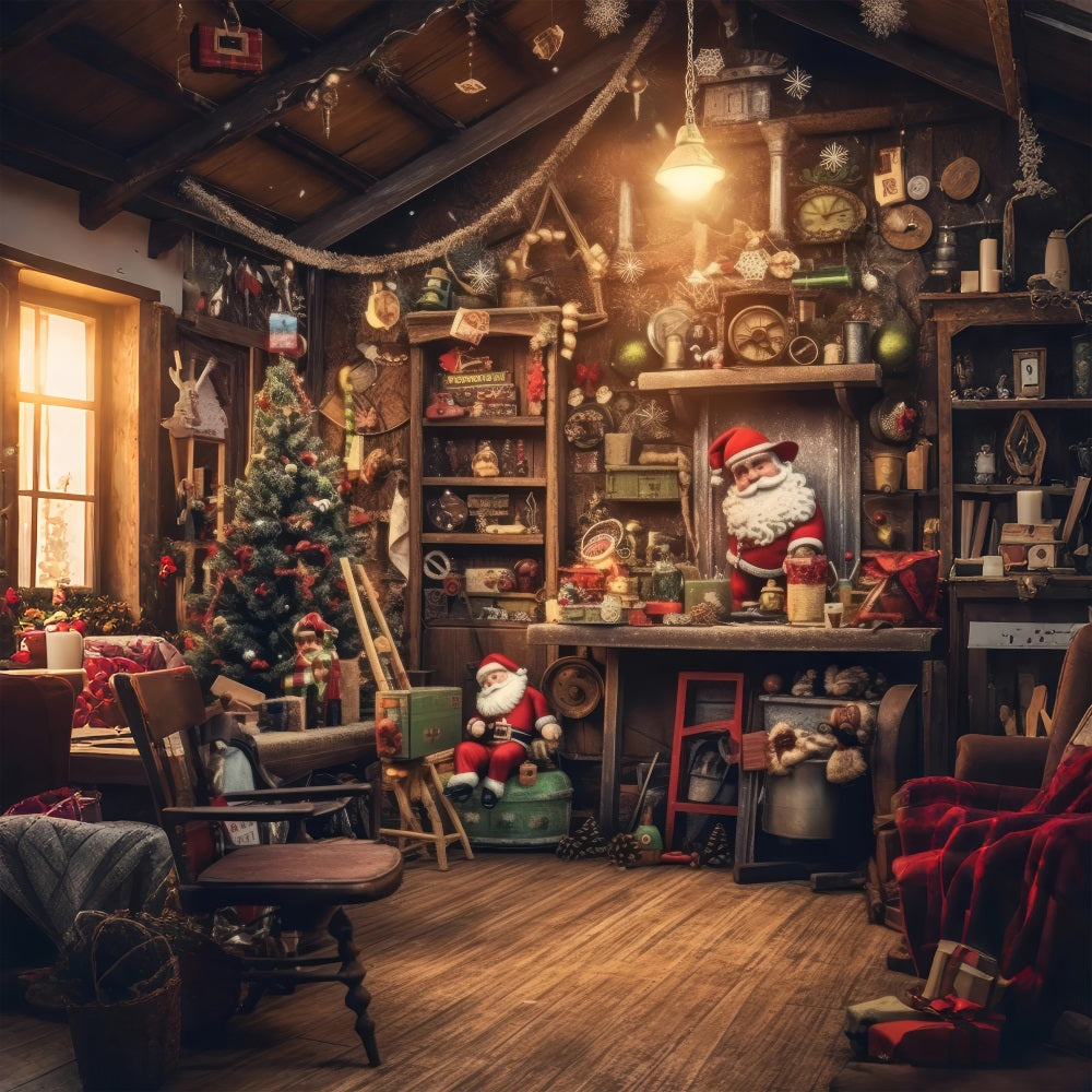Sfondo Natalizio Giocattoli Regali Sfondo Del Laboratorio Di Babbo Natale BRP10-634