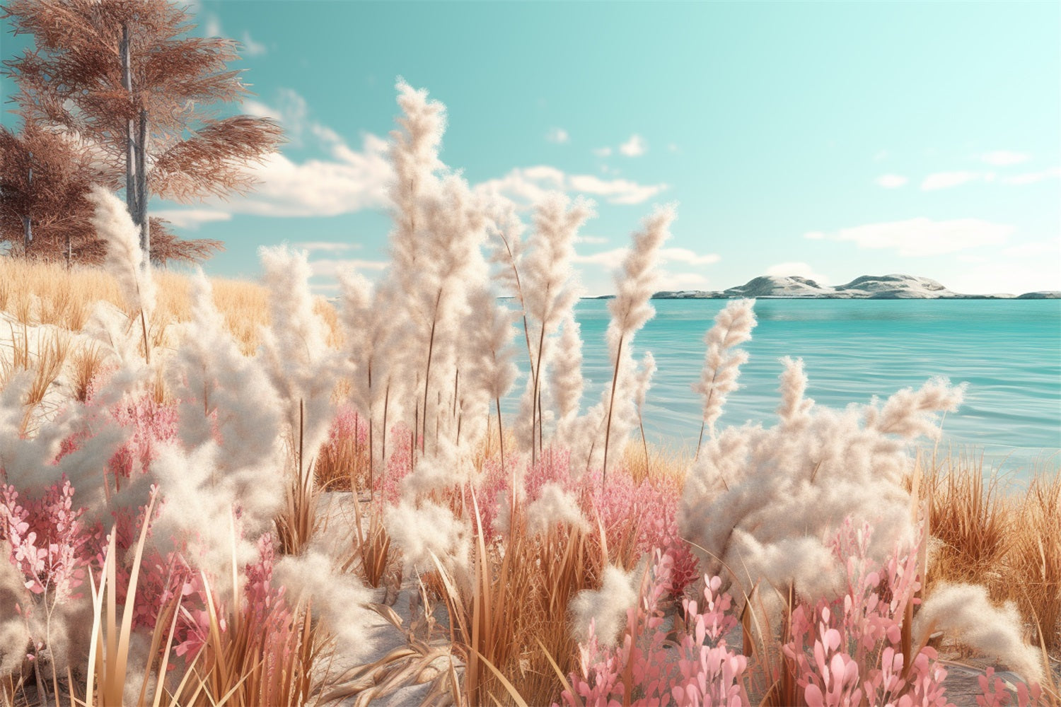 Sfondo Da Sogno Boho Beach Con Accenti Rosa BRP10-66