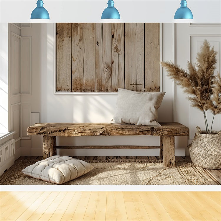 Semplice Panca In Legno Boho Sfondo Naturale BRP10-82