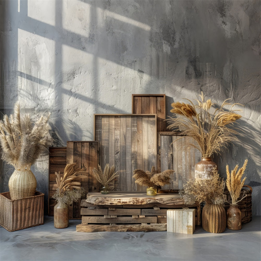 Casse Di Legno Vintage Sfondo Floreale Boho BRP10-84