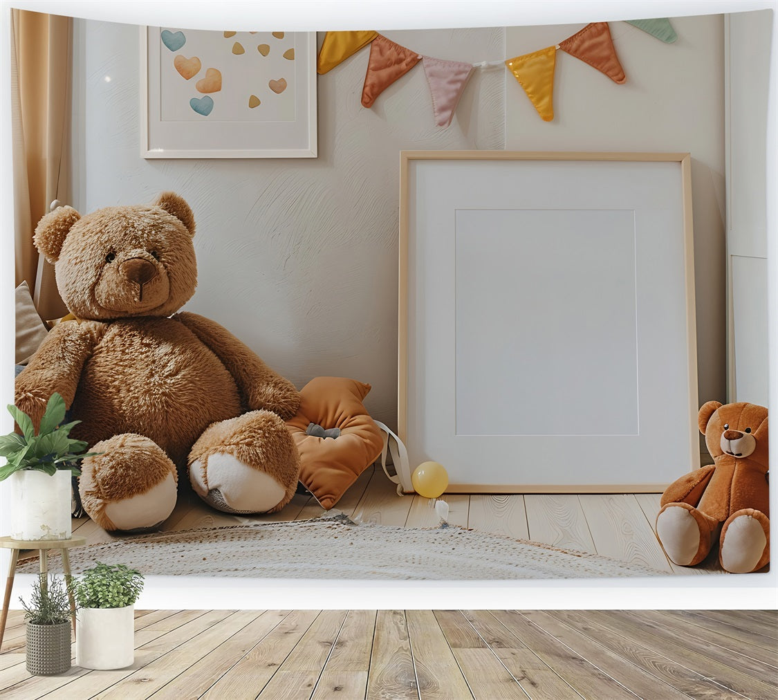 Boho Kids Room Sfondo Con Orsacchiotto BRP10-88
