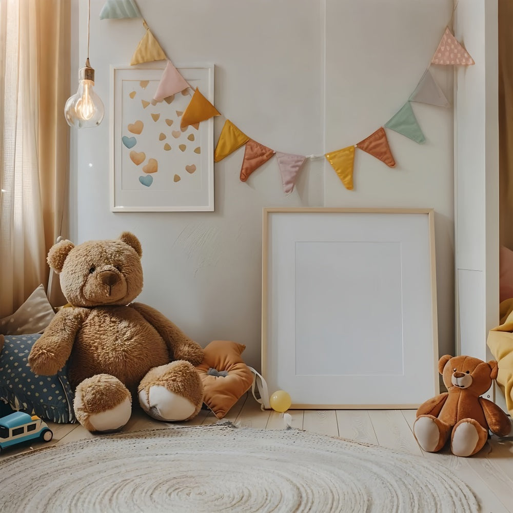 Boho Kids Room Sfondo Con Orsacchiotto BRP10-88