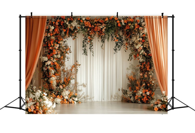 Elegante Sfondo Ad Arco Floreale Per Matrimonio Bohemien BRP10-91