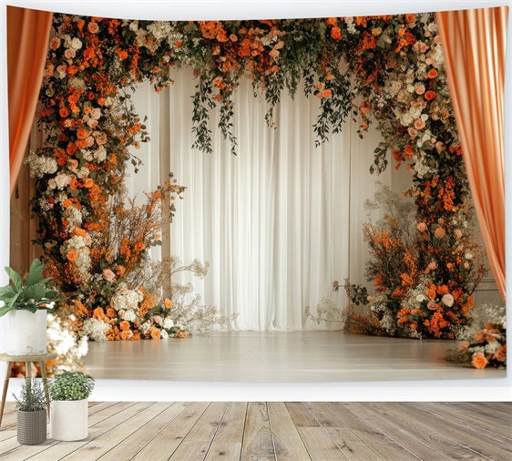 Elegante Sfondo Ad Arco Floreale Per Matrimonio Bohemien BRP10-91