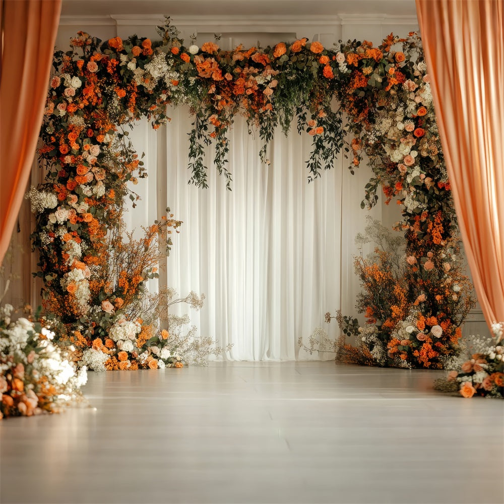 Elegante Sfondo Ad Arco Floreale Per Matrimonio Bohemien BRP10-91