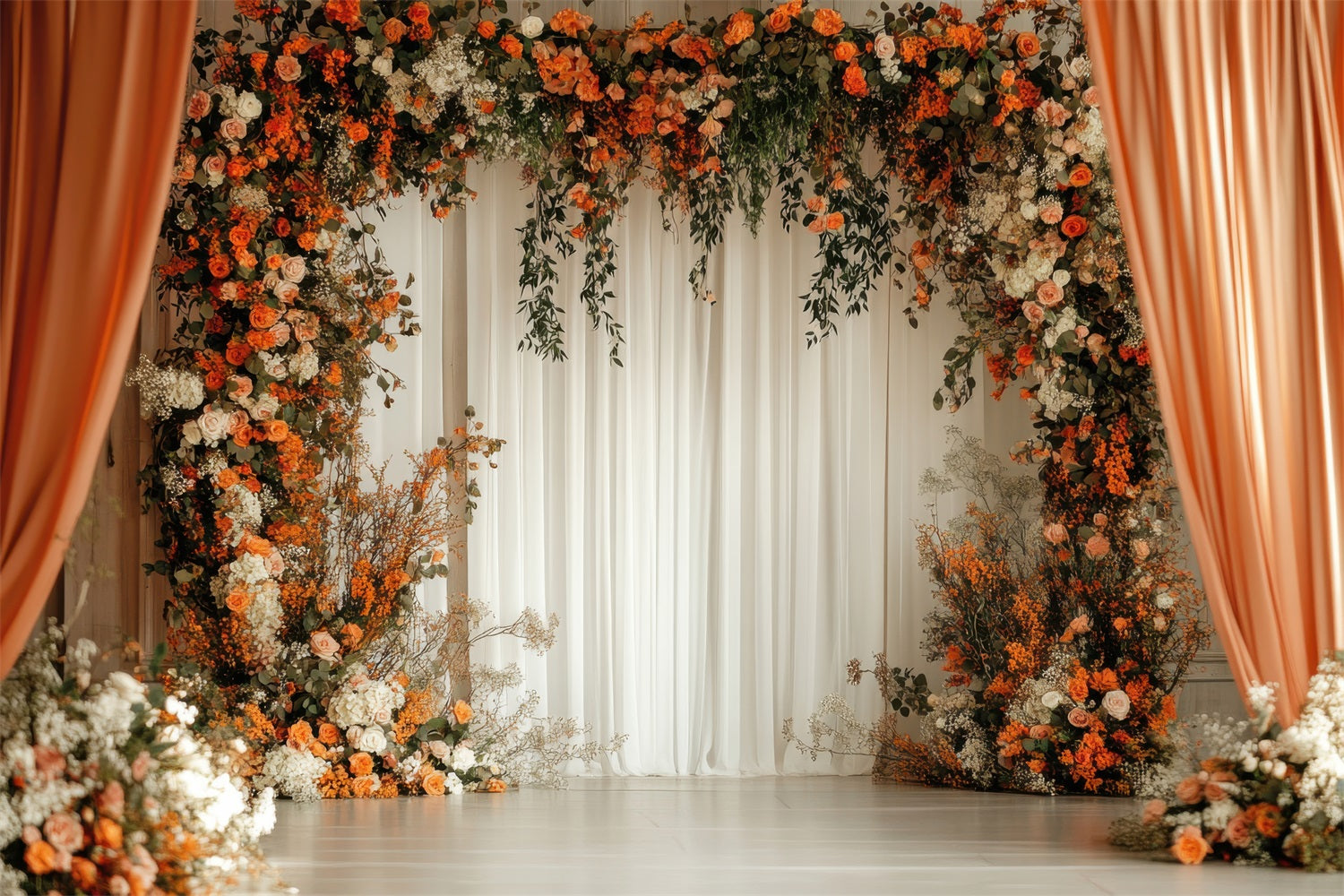 Elegante Sfondo Ad Arco Floreale Per Matrimonio Bohemien BRP10-91