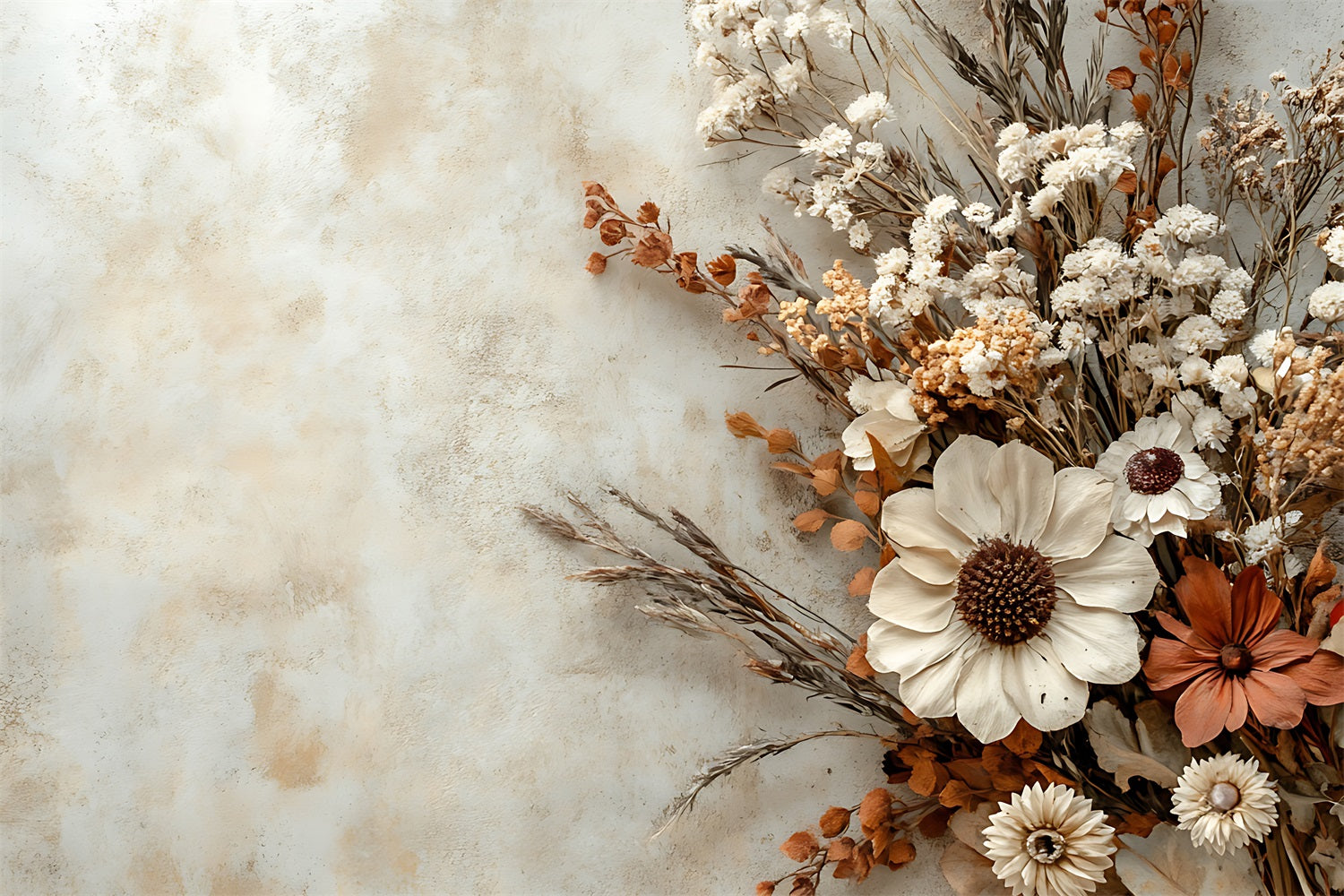 Sfondo Con Composizione Floreale Secca Minimalista Boho BRP10-96