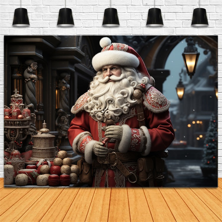 Idee Per La Decorazione Dello Sfondo Natalizio Sfondo Del Mercato Delle Bancarelle Di Babbo Natale BRP11-133