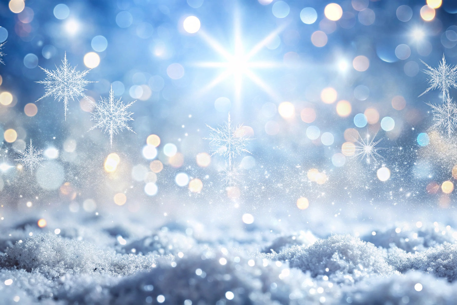 Fondali Per Natale Sfondo Di Fiocchi Di Neve Blu Ghiacciato Bokeh BRP11-147