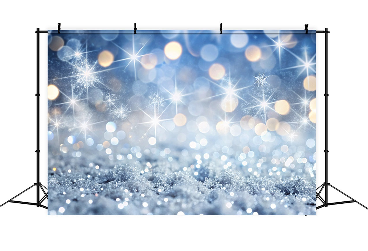 Fondali Natale Frozen Luce Scintillante Neve Bokeh Sfondo BRP11-148
