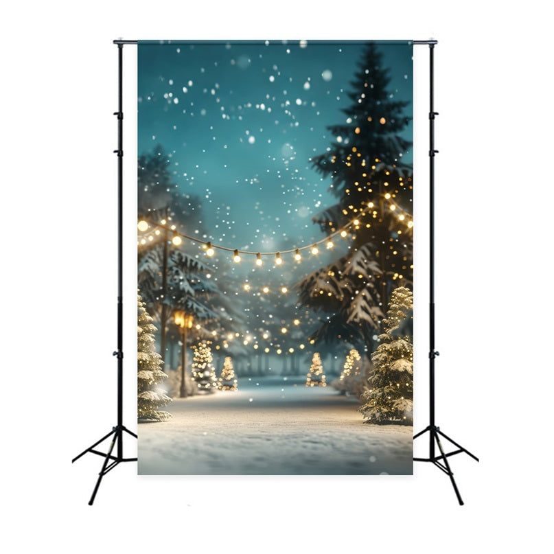 Fondali Natalizi Sfondo Di Luci Della Foresta Incantata BRP11-175
