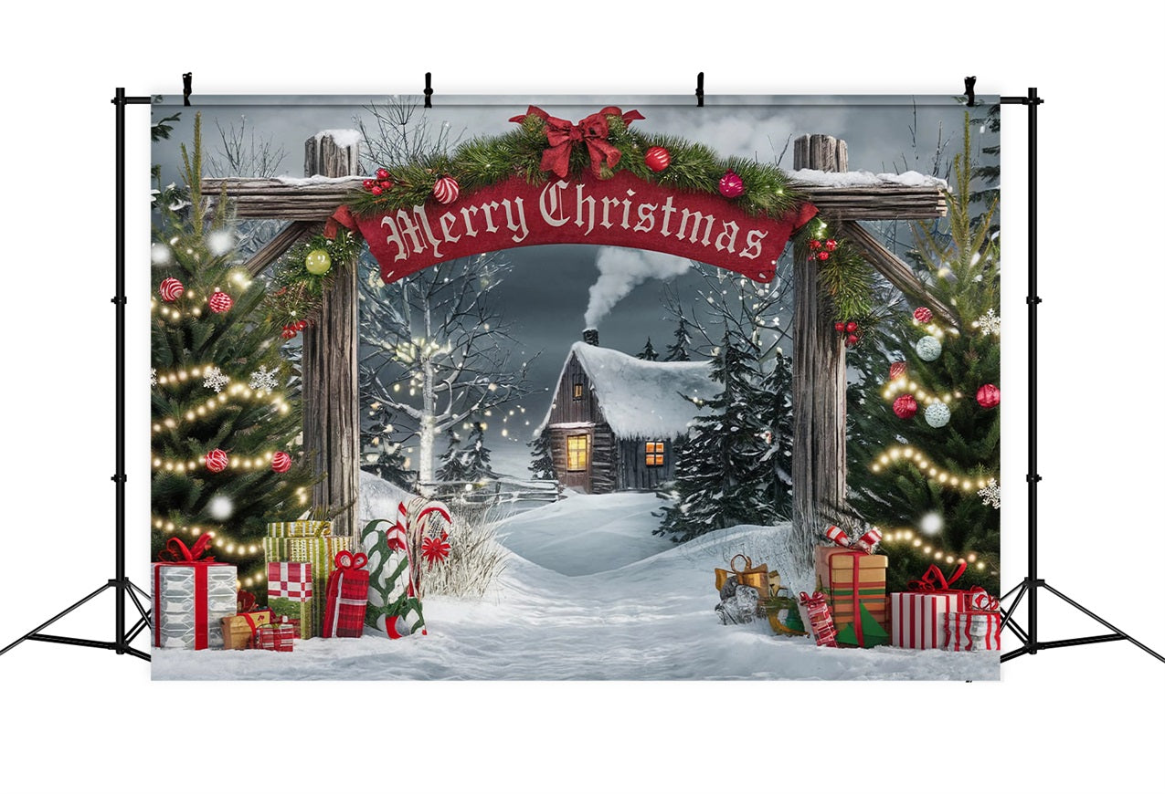 Sfondo Di Scena Cabina Gateway Di Buon Natale BRP11-181