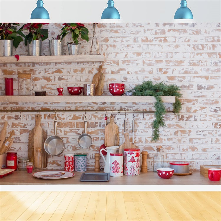 Sfondo Fotografico Per Cucina Natalizia Sfondo Per Decorazione Muro Di Mattoni BRP11-187