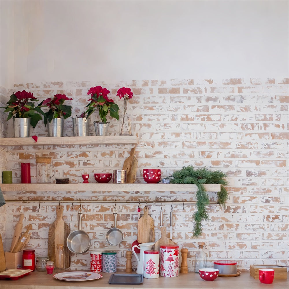 Sfondo Fotografico Per Cucina Natalizia Sfondo Per Decorazione Muro Di Mattoni BRP11-187