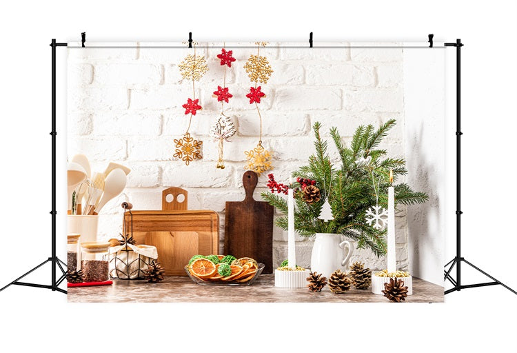 Fondali Fotografici Natalizi Decorazioni Per La Cucina Sfondo Di Pigne BRP11-188