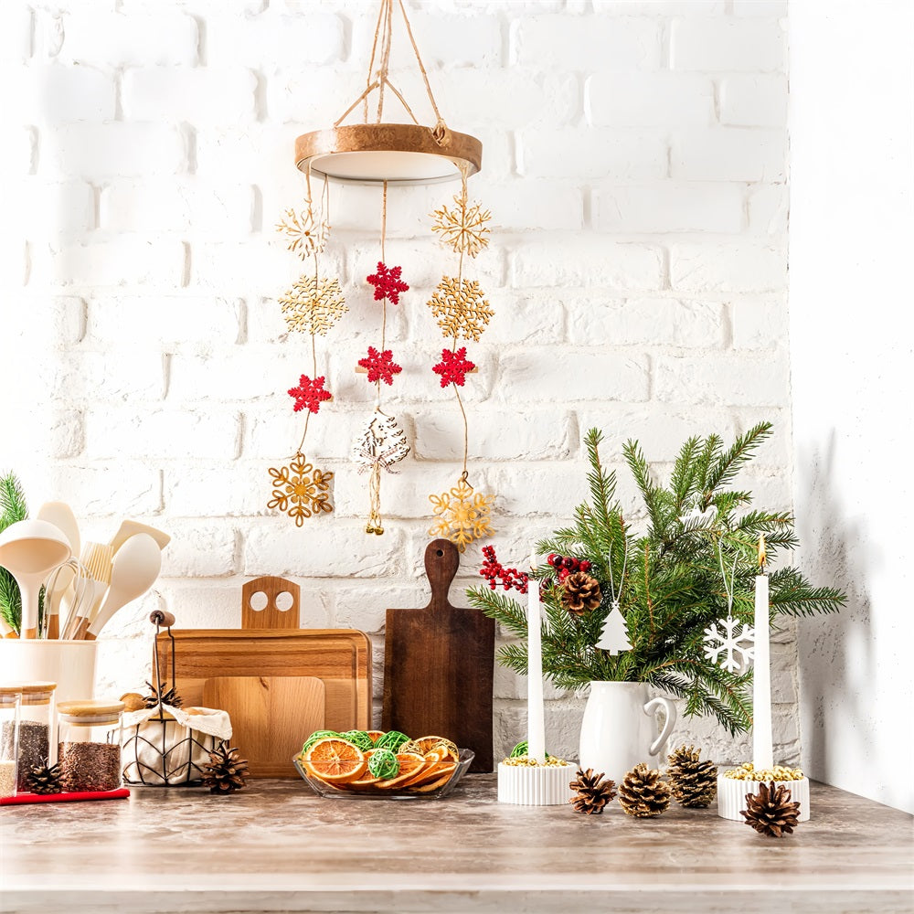 Fondali Fotografici Natalizi Decorazioni Per La Cucina Sfondo Di Pigne BRP11-188