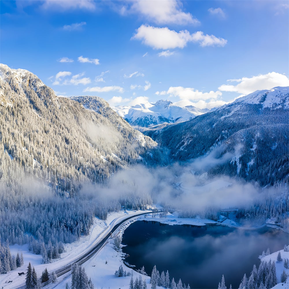 Sfondo Di Neve Invernale Sfondo Di Paesaggio Con Vista Aerea Sulla Neve BRP11-19