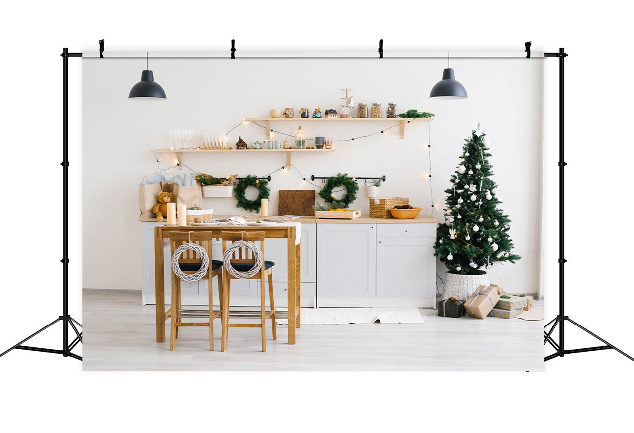 Sfondo Natale Ghirlande Da Cucina In Stile Scandinavo Sfondo BRP11-190