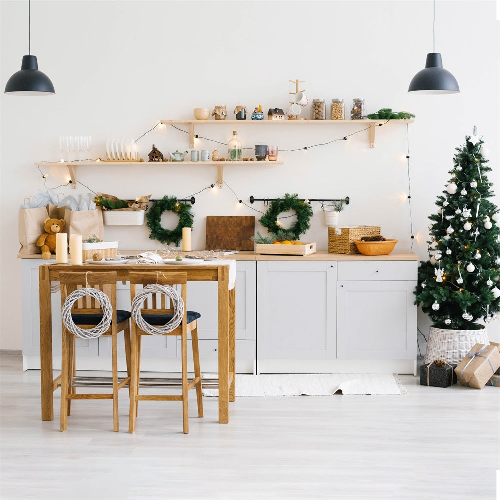 Sfondo Natale Ghirlande Da Cucina In Stile Scandinavo Sfondo BRP11-190