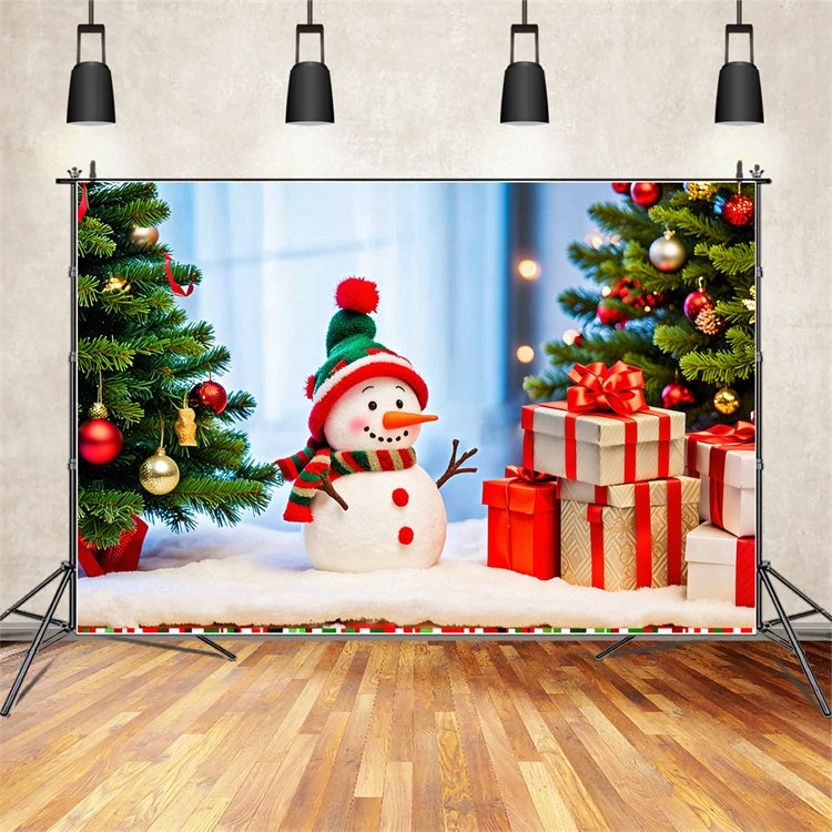 Fondali Per Lo Sfondo Dei Regali Dell'Albero Del Pupazzo Di Neve Di Natale BRP11-206