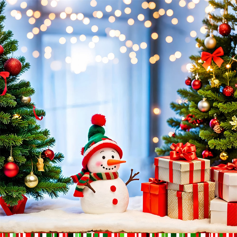 Fondali Per Lo Sfondo Dei Regali Dell'Albero Del Pupazzo Di Neve Di Natale BRP11-206