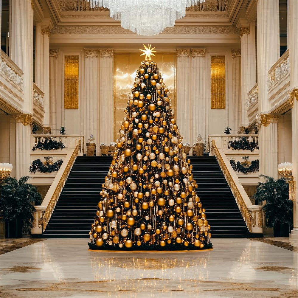 Fondali Di Buon Natale Sfondo Della Grande Sala Dell'Albero D'Oro BRP11-240