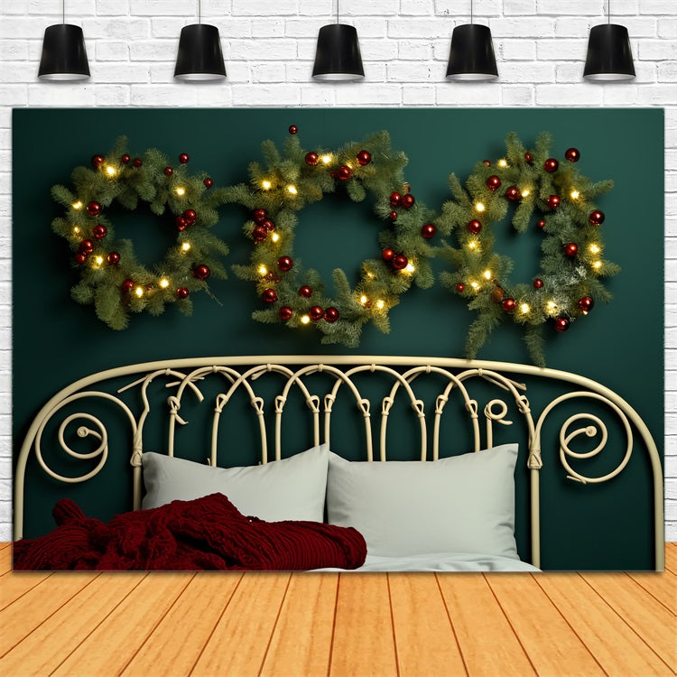 Sfondo Fotografico Per Testiera Natalizia Sfondo Minimalista Per Camera Da Letto Con Ghirlanda BRP11-251