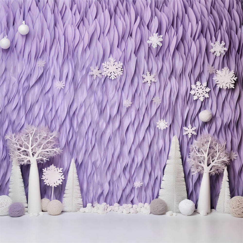 Fondali Invernali Sfondo Di Fiocchi Di Neve Di Alberi Glassati Di Lavanda BRP11-256