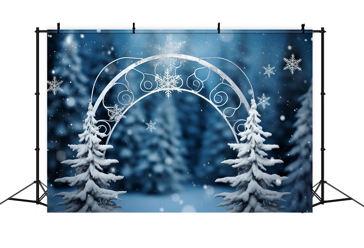 Sfondo Del Paese Delle Meraviglie Invernale Sfondo Dell'Arco Della Foresta Incantata BRP11-262