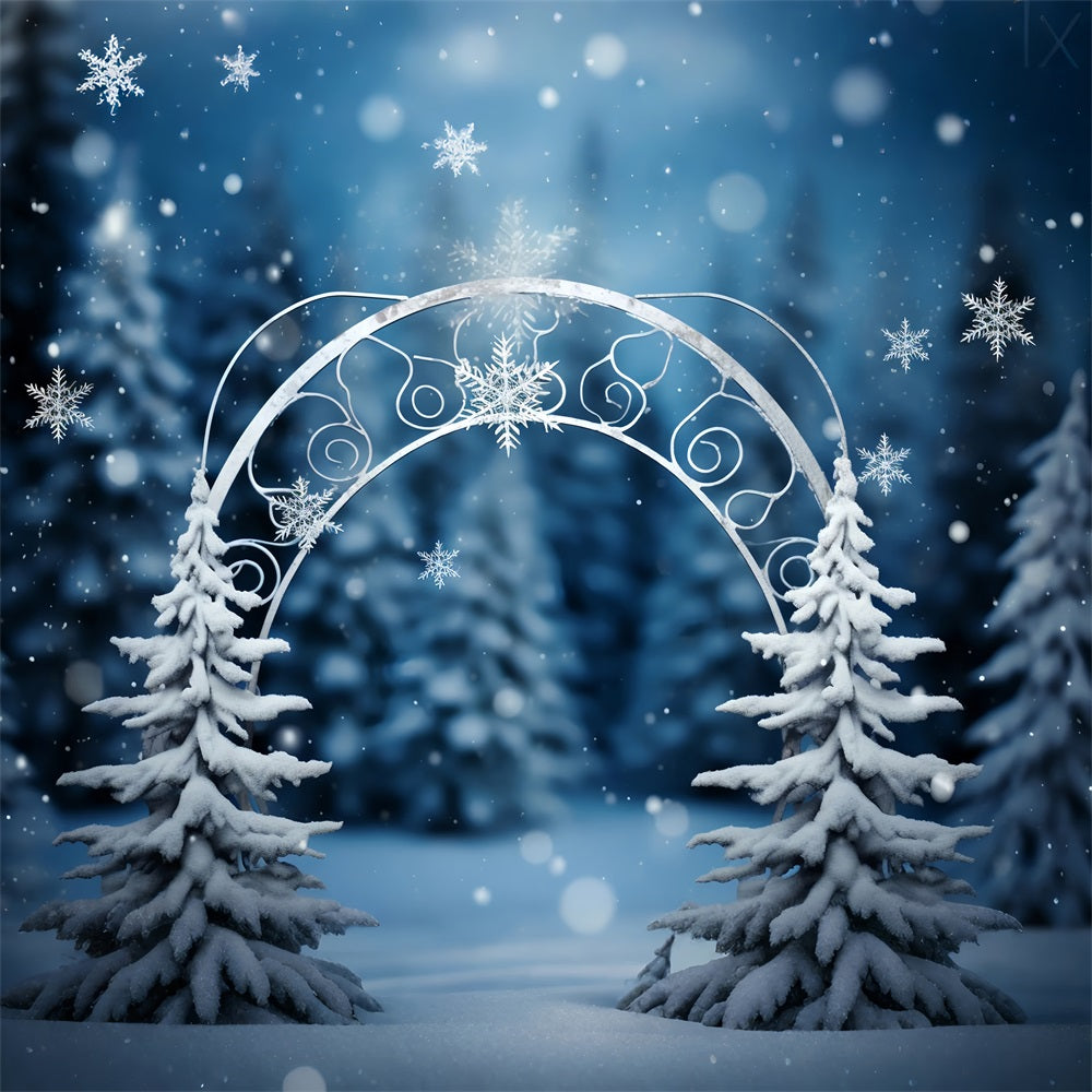 Sfondo Del Paese Delle Meraviglie Invernale Sfondo Dell'Arco Della Foresta Incantata BRP11-262