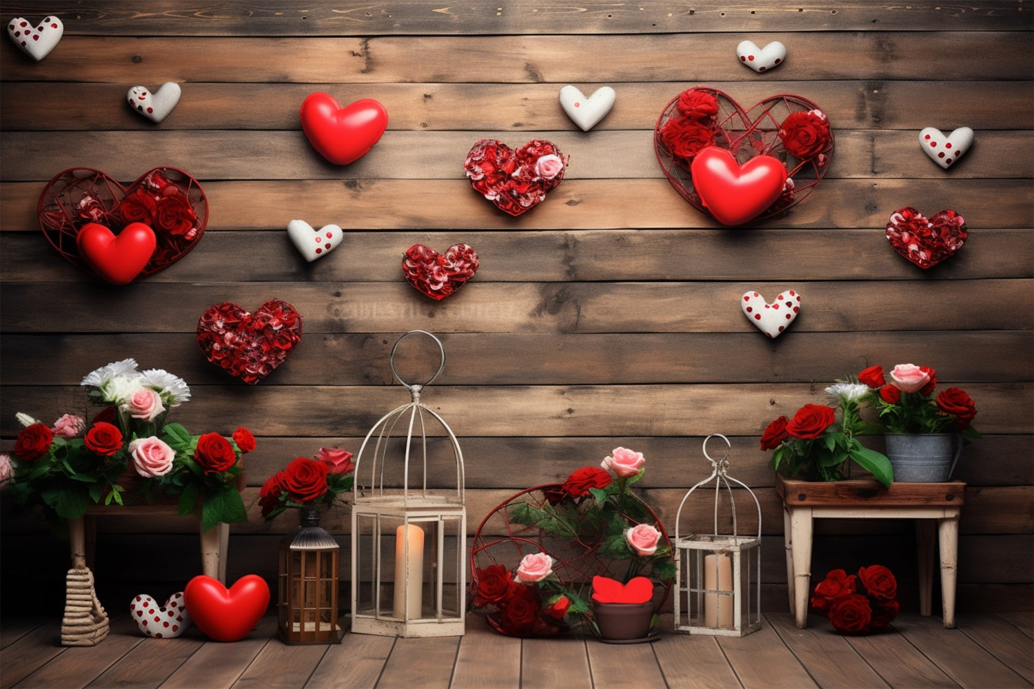 Sfondo Per Servizio Fotografico Di San Valentino Sfondo Per Esposizione Di Candele Rosa BRP11-288