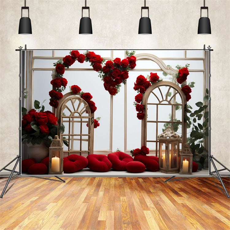 Sfondo Di San Valentino Decor Cornici In Legno Sfondo Di Rose Rosse BRP11-295