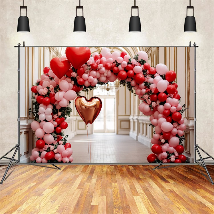 Sfondo Di San Valentino Sfondo Con Arco Di Palloncini A Forma Di Cuore BRP11-311
